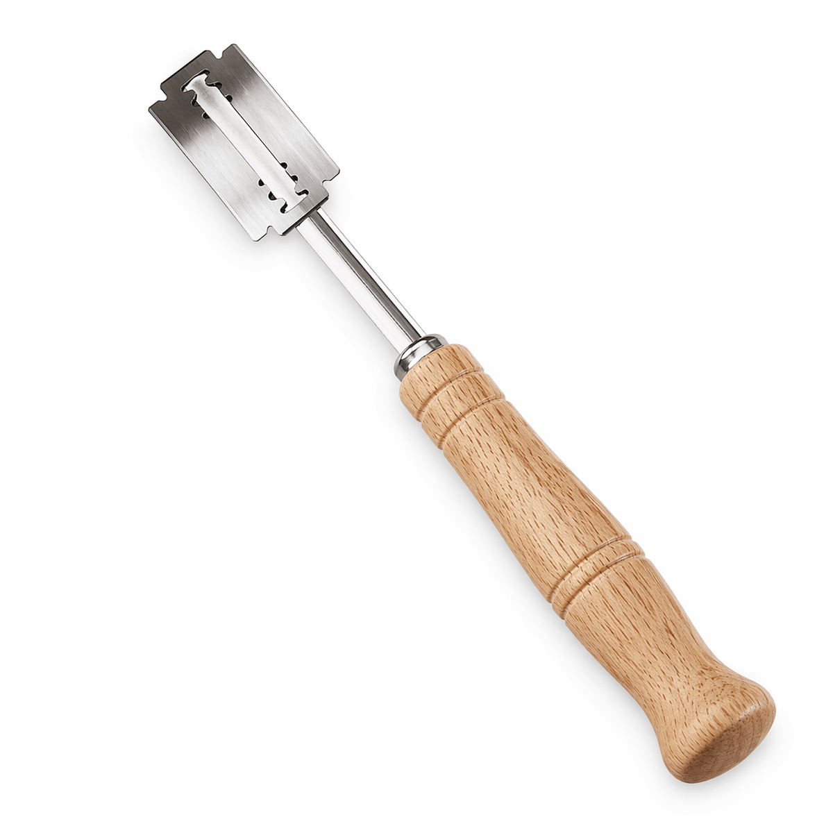 Bread scoring lame with wooden handle
