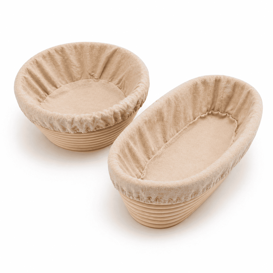 Round rattan bread proofing basket with fabric liner