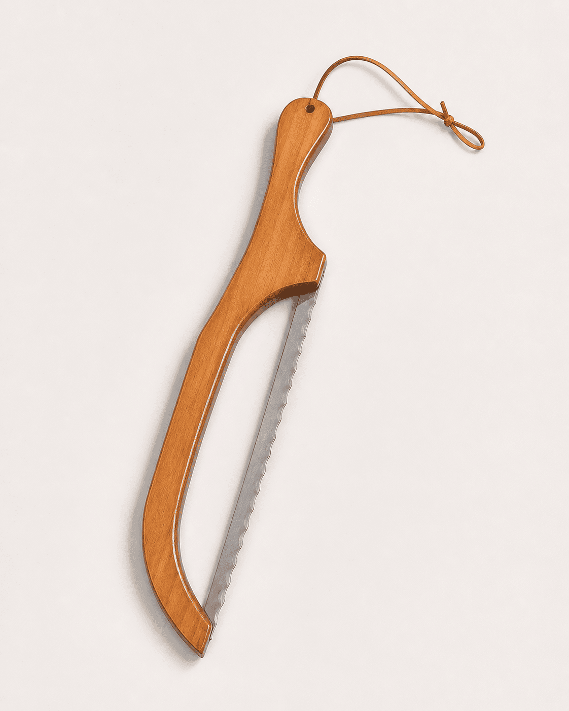 Manual bread slicer with bamboo handle