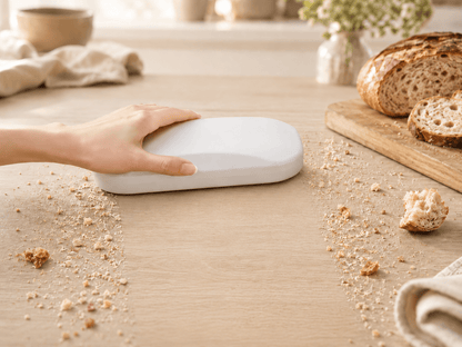 Table crumb sweeper with soft brush