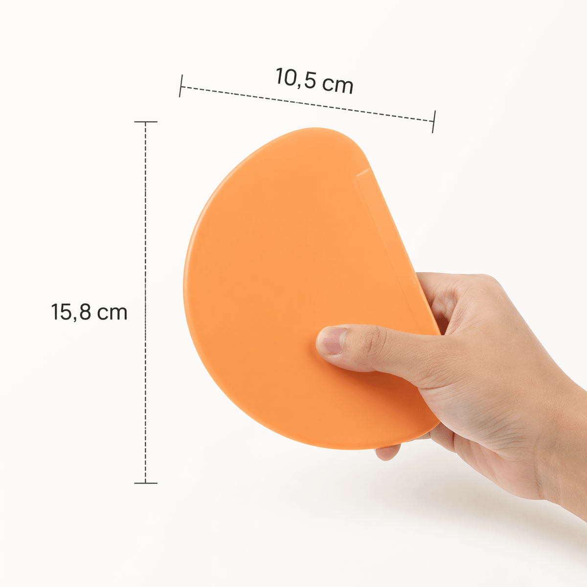 Close-up of the dough scraper spatula