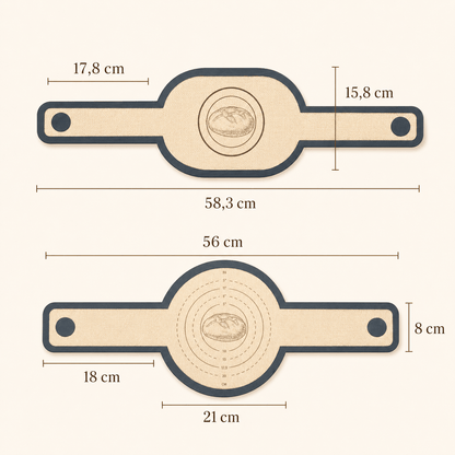Long handles of the baking mat for burn-free loading