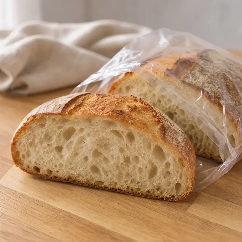 Country loaf in a plastic bag, day 1